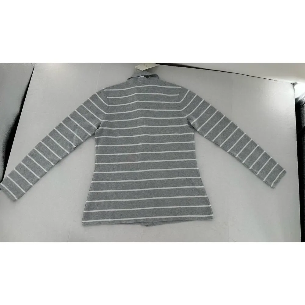 Kinross Cashmere Cardigan Blazer Knit Sz S Grey Notch Preppy Pockets Career $375 - Picture 10 of 10